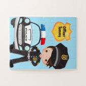 Personalisierter Polizeibeamter und Patrouillenkin Puzzle (Horizontal)