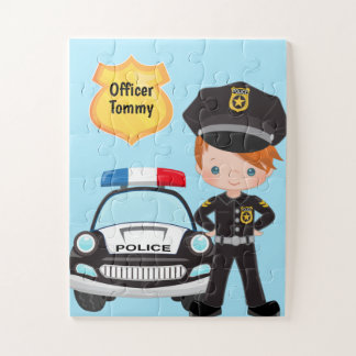 Personalisierter Polizeibeamter und Patrouillenwag Puzzle