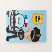 Personalisierter Polizeibeamter und Patrouillenwag Puzzle (Horizontal)