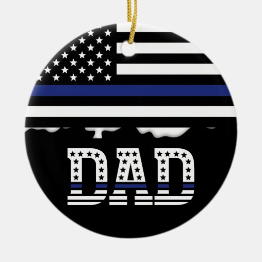 Personalisierter Polizeibeamter Vater Polizist Thi Keramik Ornament (Vorne)