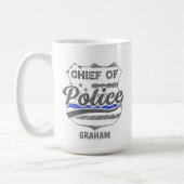 Personalisierter Polizeichef der USA Schild Kaffeetasse (Links)
