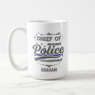 Personalisierter Polizeichef der USA Schild Kaffeetasse