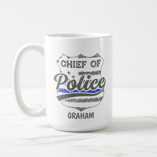 Personalisierter Polizeichef der USA Schild Kaffeetasse (Links)