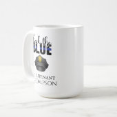 Personalisierter Polizeihut das Blaue zurück Kaffeetasse (Vorderseite Links)