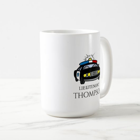 Personalisierter Polizeileutnant Coffee Tasse (VorderseiteRechts)