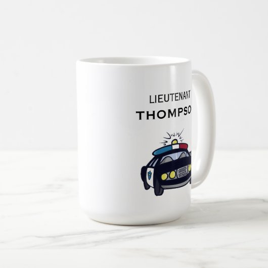 Personalisierter Polizeileutnant Kaffeetasse (VorderseiteRechts)