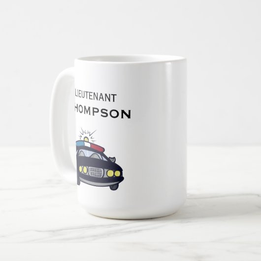 Personalisierter Polizeileutnant Kaffeetasse (Vorderseite Links)