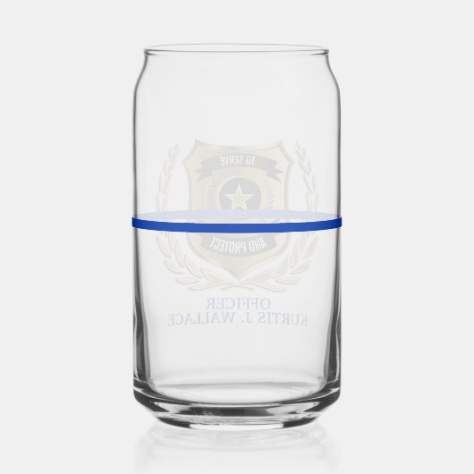 Personalisierter Polizeischild Dosenglas (Rückseite)