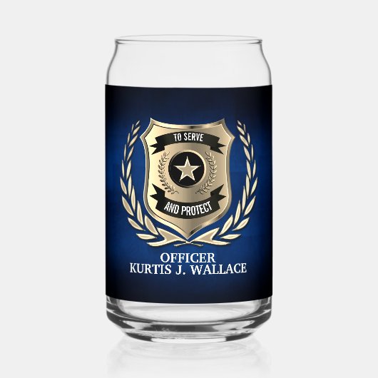 Personalisierter Polizeischild Dosenglas (Vorderseite)