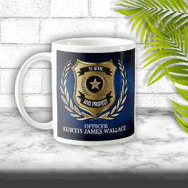 Personalisierter Polizeischild Kaffeetasse