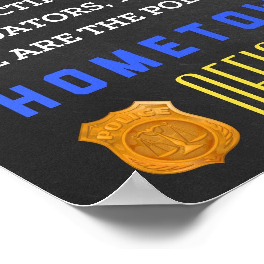 Personalisierter Polizist Geschenk. Polizeizeichen Poster (Ecke)