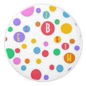 Personalisierter Polka Dot Keramik Door Knob Keramikknauf (Vorderseite)