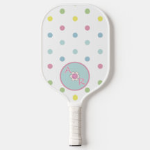 Personalisierter Polka-Dot mit floraler Monogramm