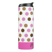 Personalisierter Polka-Dot-Thermaltumor Thermosbecher (Nach links gedreht)