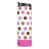 Personalisierter Polka-Dot-Thermaltumor Thermosbecher (Nach rechts gedreht)
