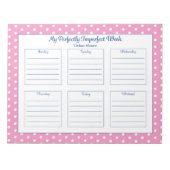 Personalisierter Polka Dot Weekly Planer Notepad Notizblock (Vorderseite)