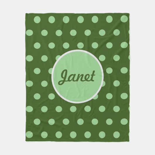 Personalisierter Polka Dot-Werfer-Schuppen (Hunter Fleecedecke (Vorderseite)