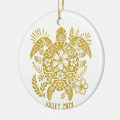 Personalisierter polynesischer Weihnachtsfeiertag Keramik Ornament (Links)