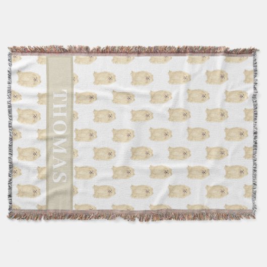 Personalisierter Pomeranian Decke (Vorderseite)