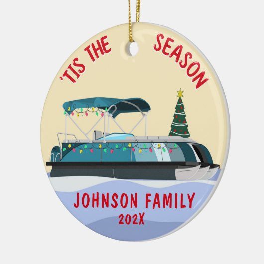 Personalisierter Pontoon Keramik Ornament (Links)