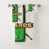Personalisierter Pool Hall NAME 8 Ball Crown Billi Badhandtuch Set (Insitu)