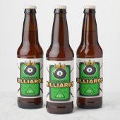 Personalisierter Pool Hall NAME 8 Ball Crown Billi Bierflaschenetikett (Flaschen)