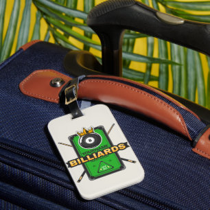 Personalisierter Pool Hall NAME 8 Ball Crown Billi Gepäckanhänger