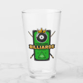 Personalisierter Pool Hall NAME 8 Ball Crown Billi Glas (Vorderseite)