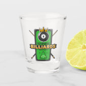 Personalisierter Pool Hall NAME 8 Ball Crown Billi Schnapsglas (Vorderseite)