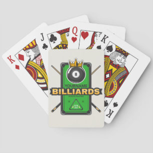 Personalisierter Pool Hall NAME 8 Ball Crown Billi Spielkarten