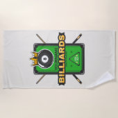 Personalisierter Pool Hall NAME 8 Ball Crown Billi Strandtuch (Vorderseite)