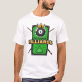 Personalisierter Pool Hall NAME 8 Ball Crown Billi T-Shirt (Vorderseite)