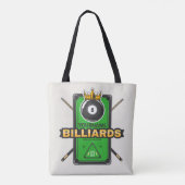 Personalisierter Pool Hall NAME 8 Ball Crown Billi Tasche (Rückseite)