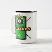 Personalisierter Pool Hall NAME 8 Ball Crown Billi Zweifarbige Tasse (Vorderseite Links)