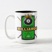 Personalisierter Pool Hall NAME 8 Ball Crown Billi Zweifarbige Tasse (Links)