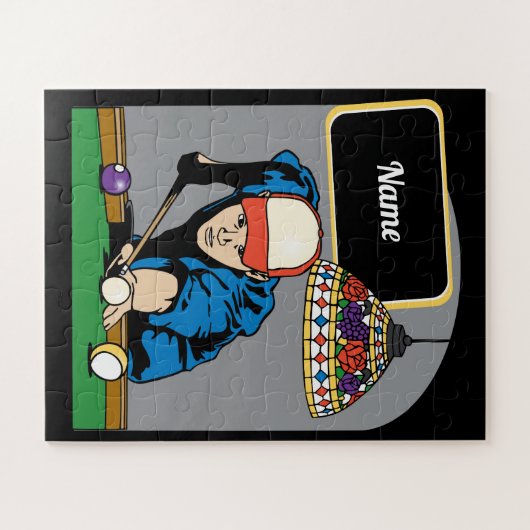 Personalisierter Pool Player Billiards Jigsaw Puzz Puzzle (Horizontal)