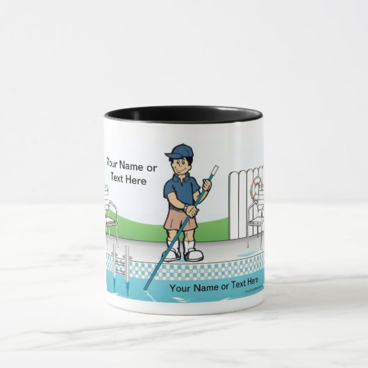 Personalisierter Pool-Reiniger - Cartoon für Männe Tasse (Zentrum)