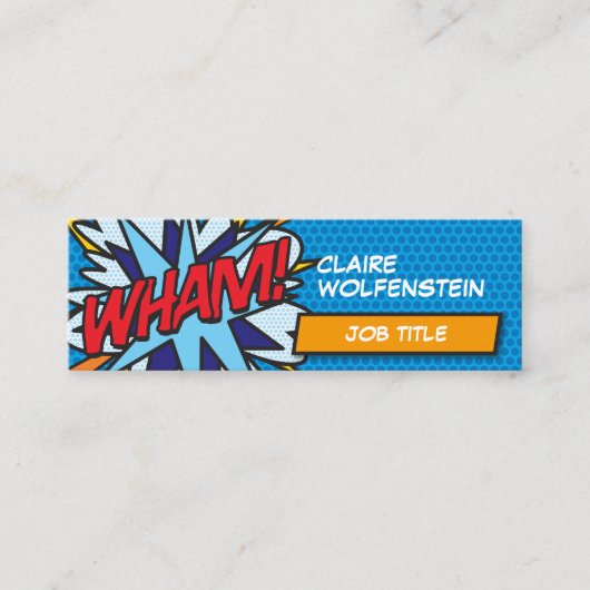 Personalisierter Pop Art Comic Book WHAM! Mini Visitenkarte (Vorderseite)
