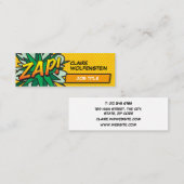 Personalisierter Pop Art Comic Book ZAP! Mini Visitenkarte (Vorne/Hinten)