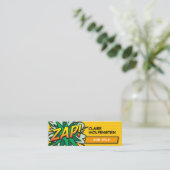 Personalisierter Pop Art Comic Book ZAP! Mini Visitenkarte (Stehend Vorderseite)