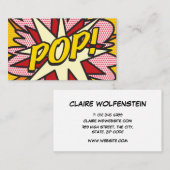 Personalisierter Pop Art Comic Buchen POP! Visitenkarte (Vorne/Hinten)