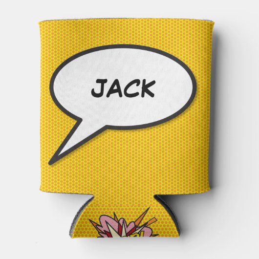 Personalisierter Pop Art Comic Buchsprache Blase Dosenkühler (Vorderseite)