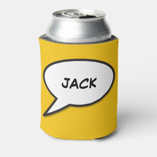 Personalisierter Pop Art Comic Buchsprache Blase Dosenkühler (Kanne Rückseite)