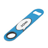 Personalisierter Pop Art Comic Buchsprache Speedflaschenöffner (Vorderseite Schrägansicht)