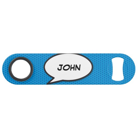 Personalisierter Pop Art Comic Buchsprache Speedflaschenöffner (Vorderseite (Horizontal))