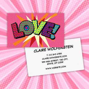 Personalisierter Pop Art Comic LIEBE Visitenkarte