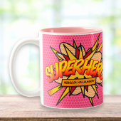 Personalisierter Pop Art Comic Zweifarbige Tasse