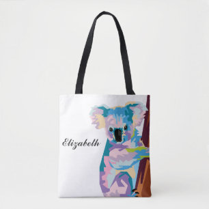 Personalisierter Pop Art Koala Tasche