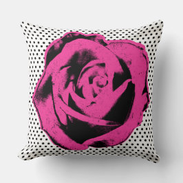 Personalisierter Pop Art Pink Rose - Polka Dot Des Kissen
