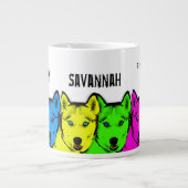 Personalisierter Pop Art Sibirien Husky Jumbo-Tasse (Vorderseite)